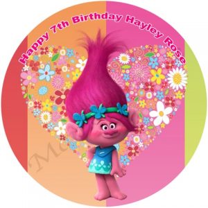 trolls poppy birthday cake party edible image fondant