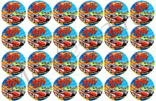 hot wheels edible cake image photo cars birthday party cupcake