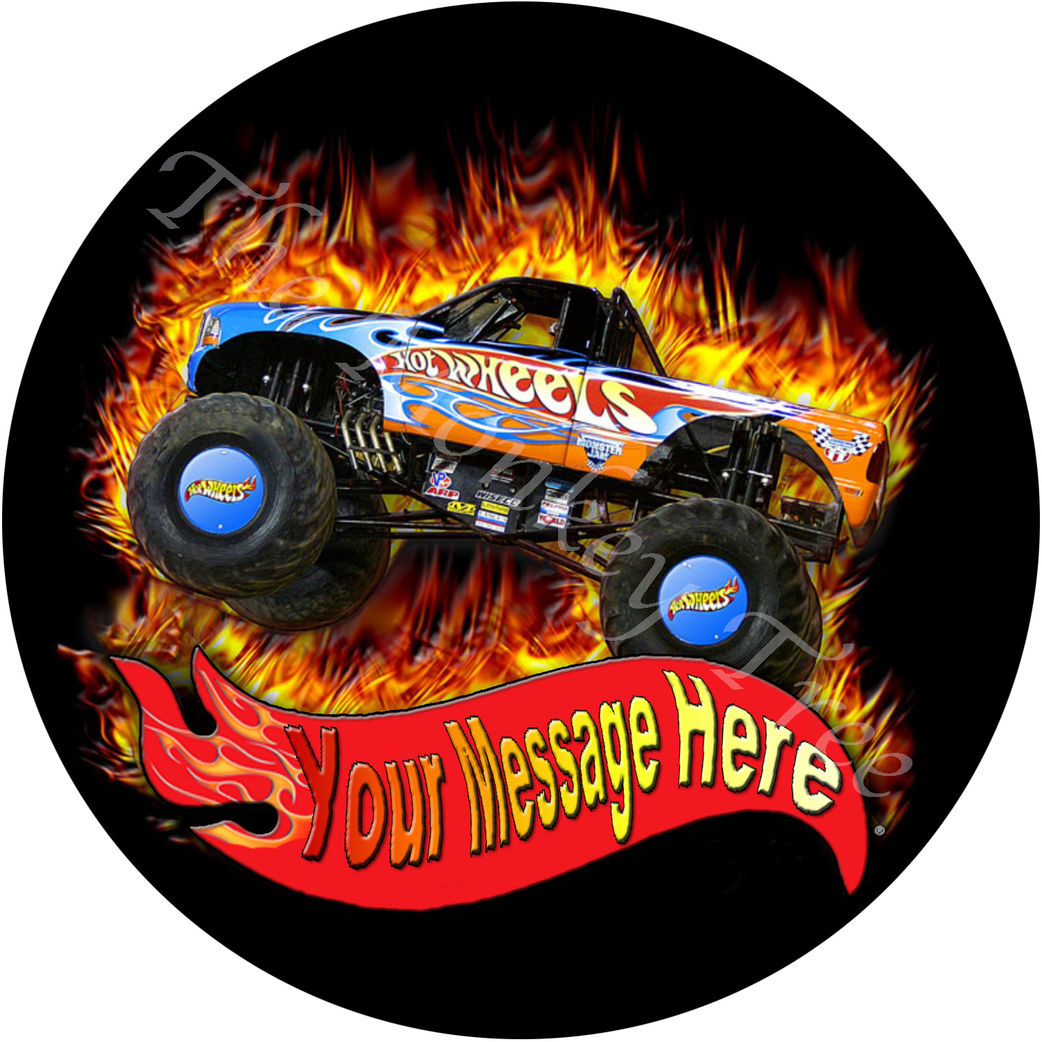 Hot Wheels Monster Truck Edible Cake Image Can Be Personalised The 