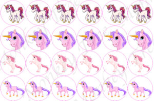 edible image fondant cake topper unicorn rainbow fairy magic