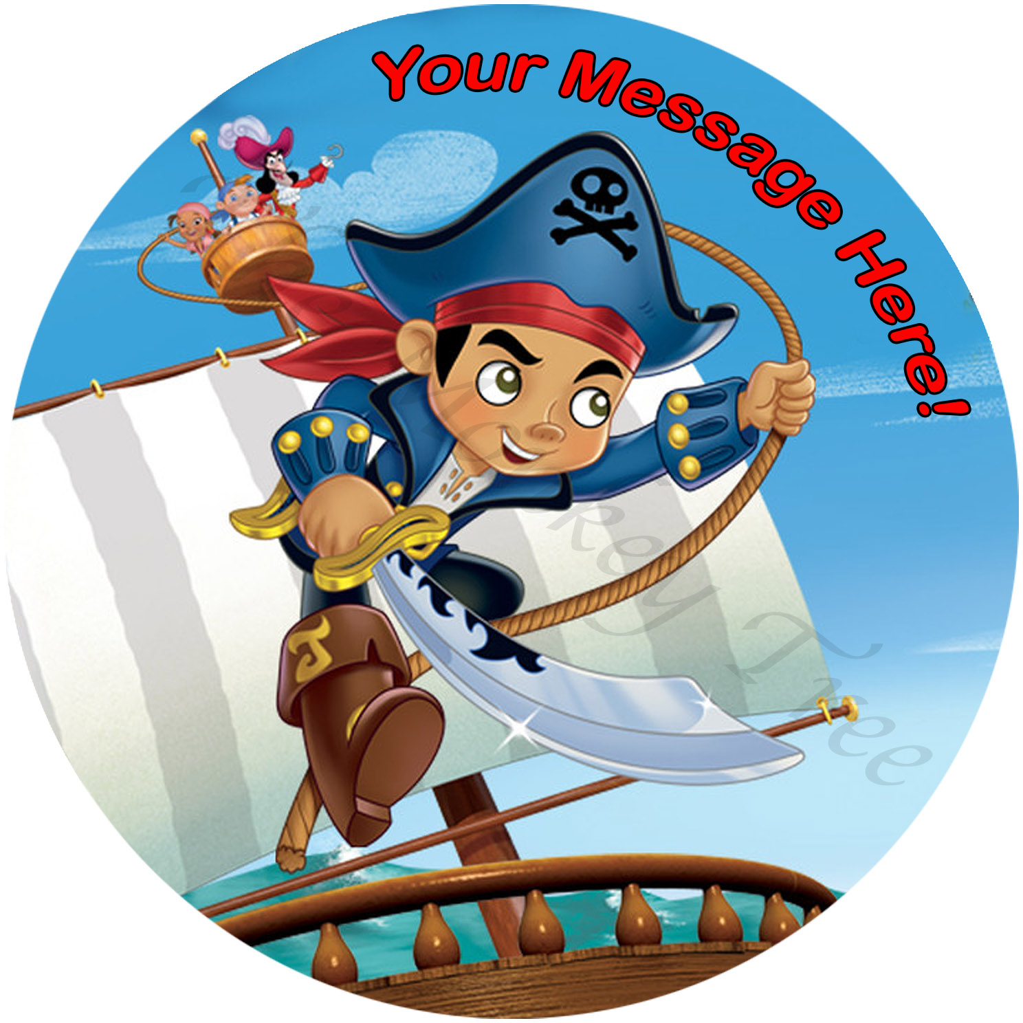 Captain Jake & The Neverland Pirates Edible Cake Image Topper - can be personalised! - The Monkey Tree Captain Jake & The Neverland Pirates Edible Cake Image Topper - can be personalised! - The Monkey Tree