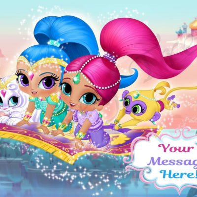 shimmer and shine edible cake topper photo birthday cake