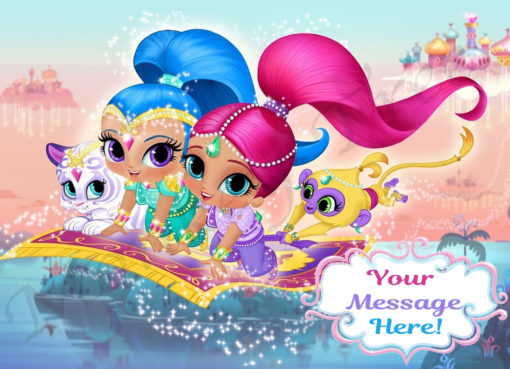 shimmer and shine edible cake topper photo birthday cake