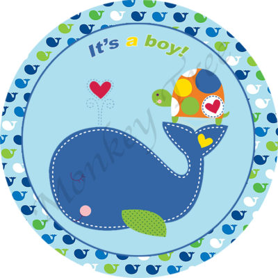 baby shower party birthday whale 1st cake edible topper