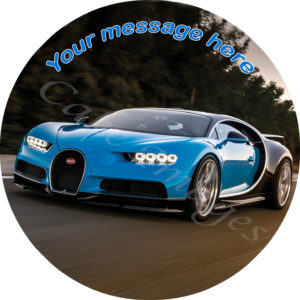 Bugatti Chiron car edible image cake topper