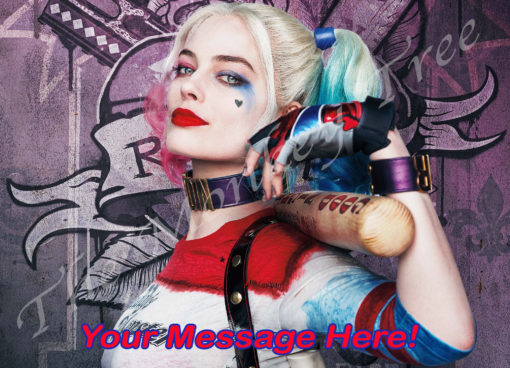 harley quinn superhero suicide squad edible cake image topper birthday cake party