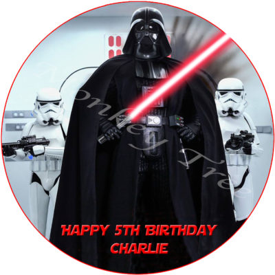 Star Wars darth vader kylo ren stormtrooper edible cake image topper birthday party