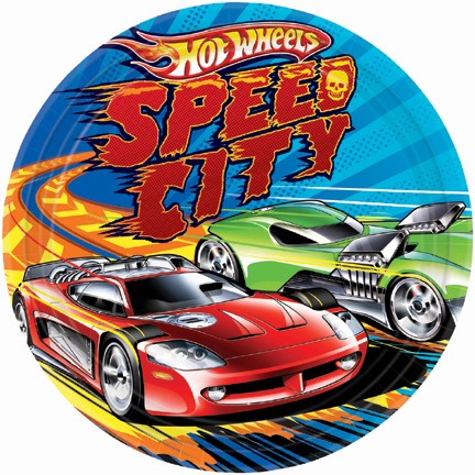 hot wheels party plate speed city