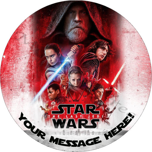 star wars edible image fondant cake topper birthday party the last Jedi