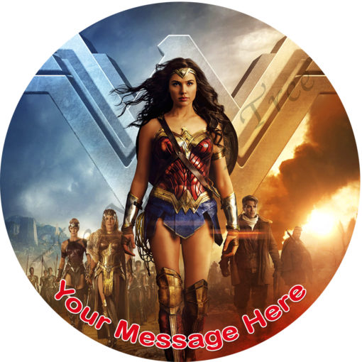 Wonder Woman justice league edible cake image topper birthday party cake fondant superhero