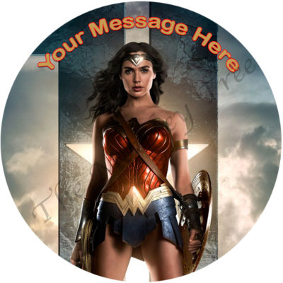 Wonder Woman justice league edible cake image topper birthday party cake fondant superhero