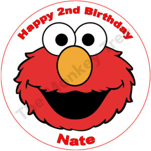 Elmo face edible cupcake topper birthday party cake image fondant