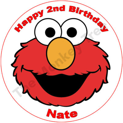 Elmo face edible cupcake topper birthday party cake image fondant