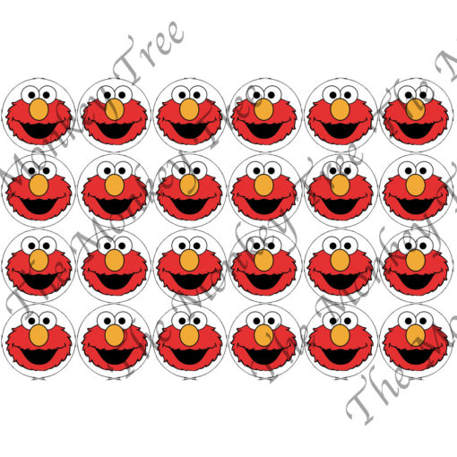 elmo face fondant cupcake topper