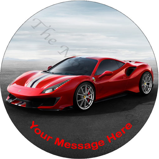 Ferrari 488 pista car edible icing image cake topper birthday fast car