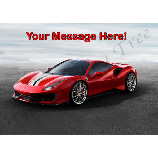 ferrari pista 488 supercar edible cake image topper birthday