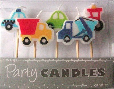 trucks diggers candles police birthday party cake