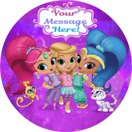 shimmer and shine edible cake topper photo birthday cake