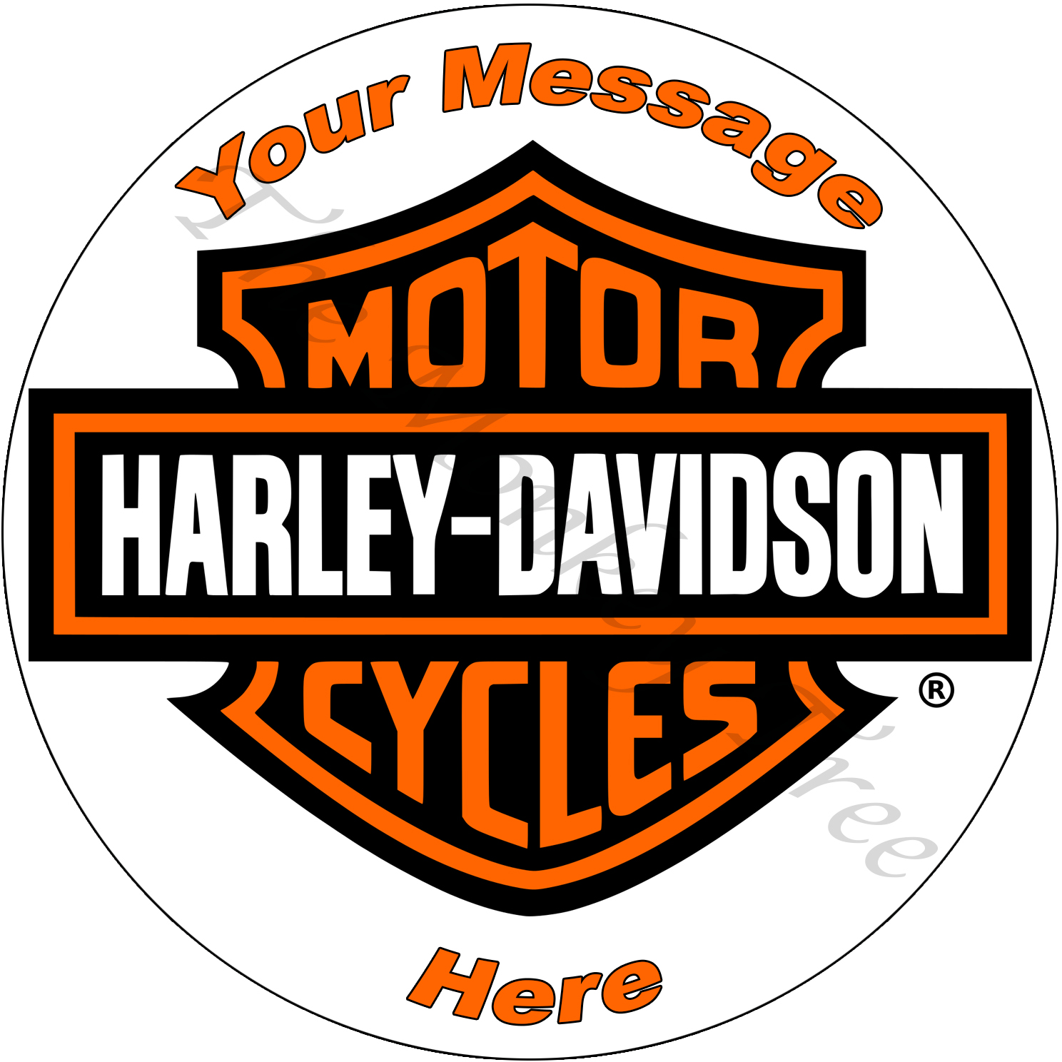 Harley Davidson Logo Edible Cake Image - can be personalised! - Monkey Tree