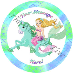 mermaid edible cake image topper under the sea Ariel birthday cake cupcake seahorse unicorn