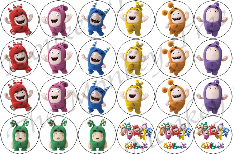 oddbods edible cupcake toppers x 24 the monkey tree