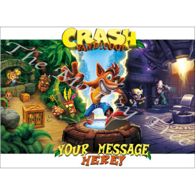 crash bandicoot a4 large edible cake image topper birthday party cupcake