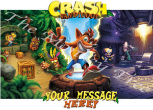 crash bandicoot a4 large edible cake image topper birthday party cupcake