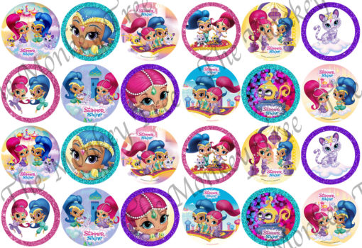 shimmer and shine edible cake topper photo birthday cake cupcake