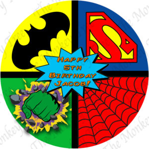 superhero cake batman Spiderman hulk superman birthday