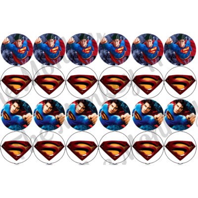 Superman Superhero Edible Cake Image Topper birthday party cupcake