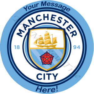 manchester city logo edible cake image soccer football birthday cake