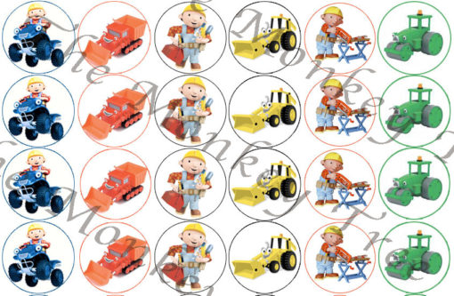 bob builder edible cake image fondant cupcake