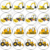 digger construction edible cake image fondant cupcake