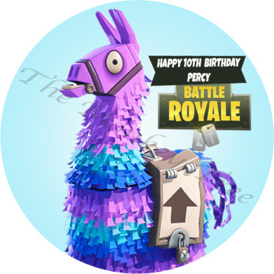 fortnite llama edible cake topper image fondant birthday season 7