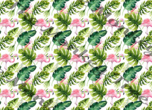 flamingo monstera pattern edible fondant cake cover birthday icing topper