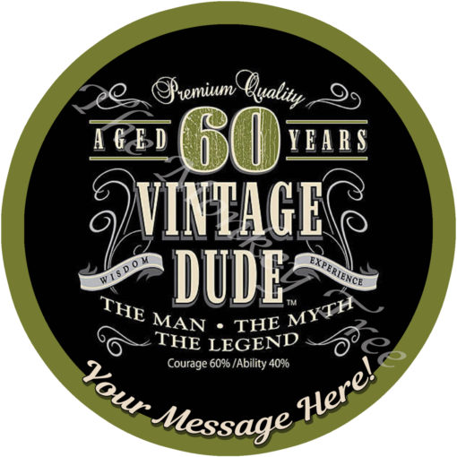 vintage dude edible cake image topper birthday 40th 50th 60th 70th