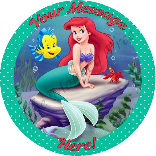 princess ariel little mermaid under the sea edible cake image fondant