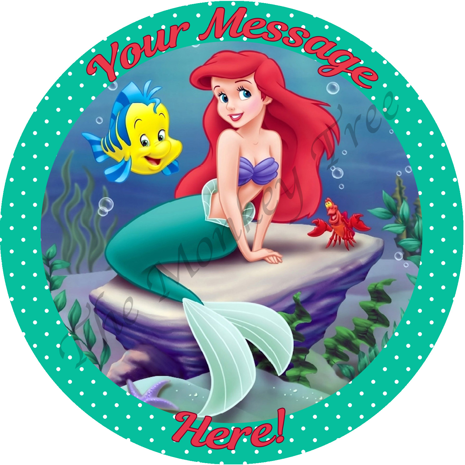 Ariel the Little Mermaid Edible Cake Decorations Cupcake - Etsy Sweden