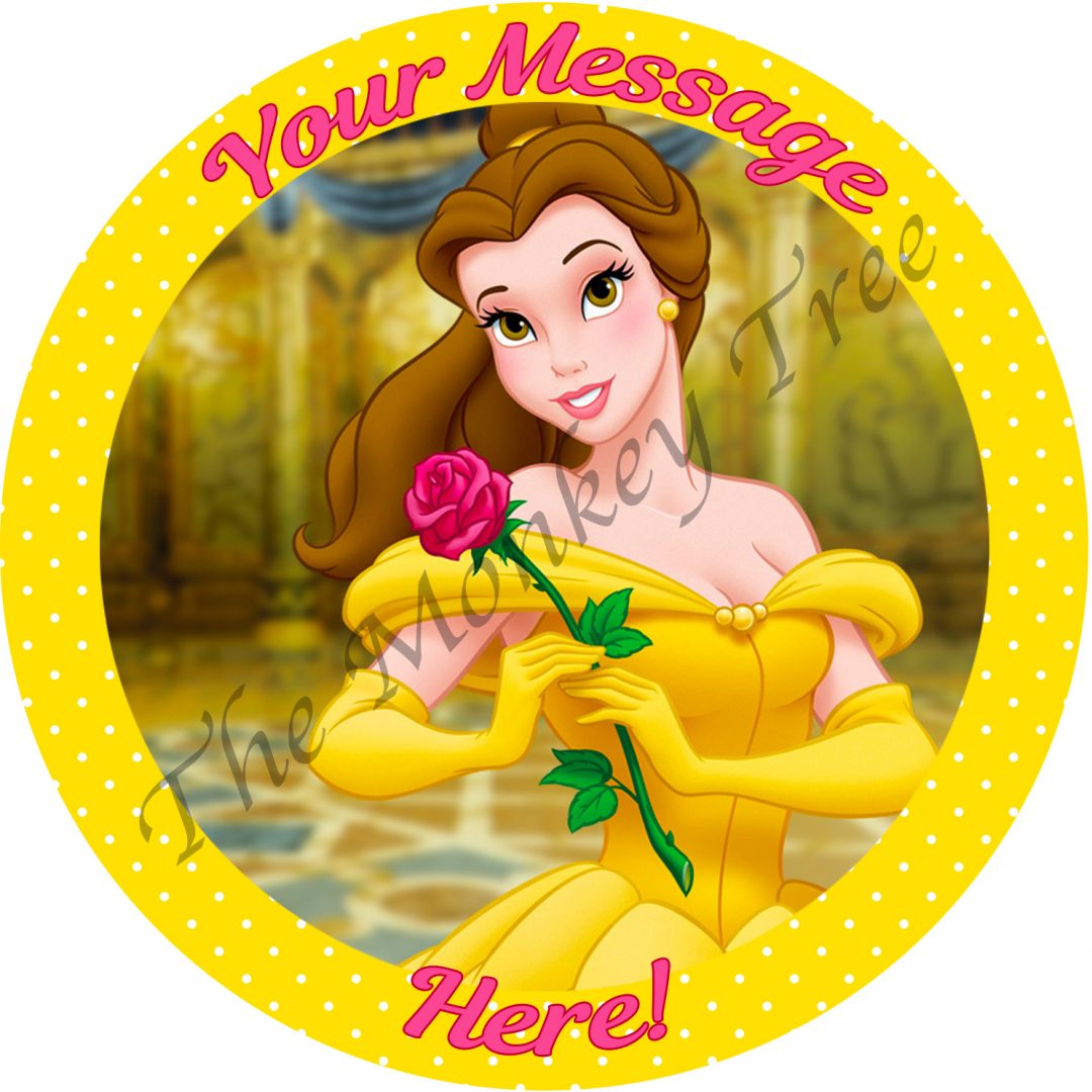 Disney Princess Belle Edible Cake Image Topper - can be personalised ...