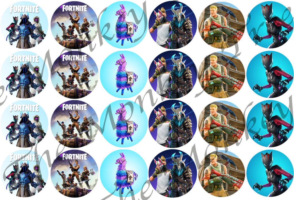 Fortnite Edible Cupcake Toppers x 24 set 2 The Monkey Tree