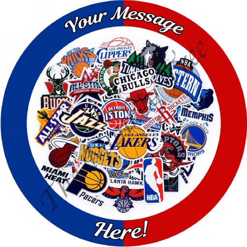 NBA basketball logos use birthday cake cupcake fondant edible topper cake