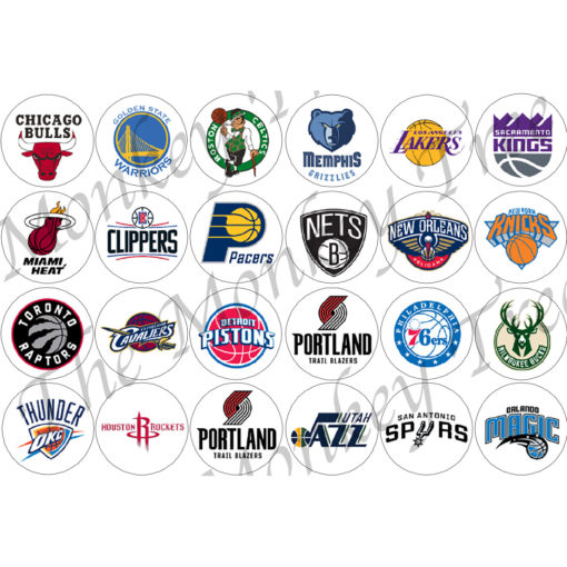 NBA basketball logos use birthday cake cupcake fondant edible topper