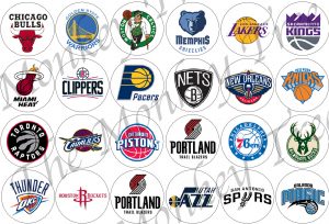 NBA basketball logos use birthday cake cupcake fondant edible topper