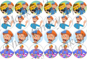 blippi edible cake image topper birthday party clown cupcake