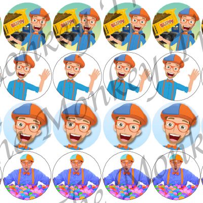 blippi edible cake image topper birthday party clown cupcake