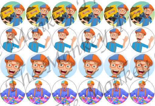 blippi edible cake image topper birthday party clown cupcake