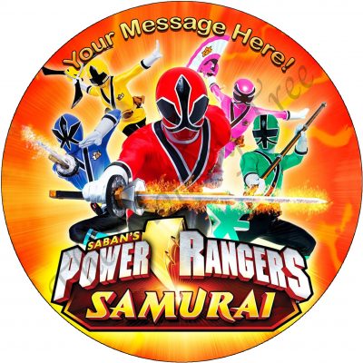 power rangers samurai edible cake image topper fondant