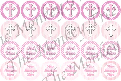 girls 1st communion cupcake fondant cake pink