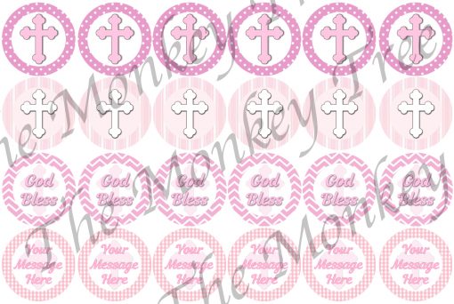 girls 1st communion cupcake fondant cake pink