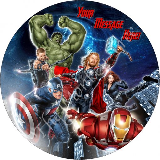 avengers edible image birthday cake superhero ironman hulk captain America end game Spiderman